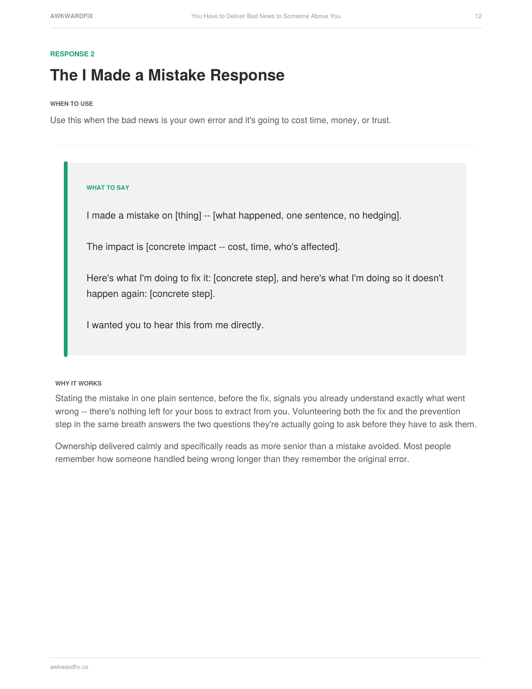 Actual interior page from A Client Is Unhappy And It's Not Entirely Your Fault -- The Vendor Outage Response, Page 18