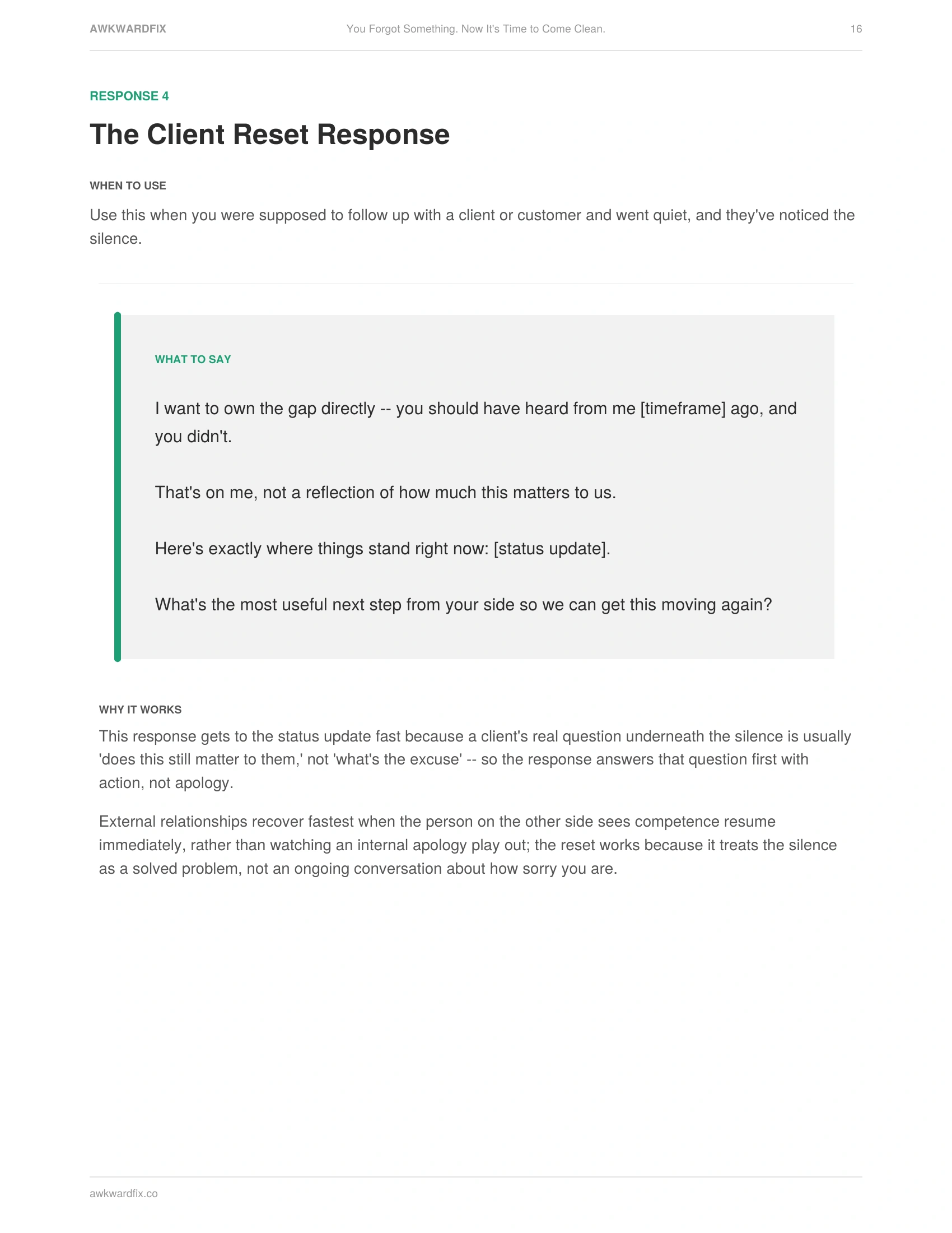 Actual interior page from You Forgot Something. Now It's Time to Come Clean. -- The Client Reset Response, Page 16